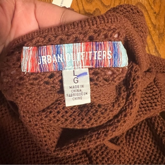 NEW Urban Outfitters Sunny Backless Crochet Halterneck Mini Dress in Brown Sz L - Picture 8 of 12